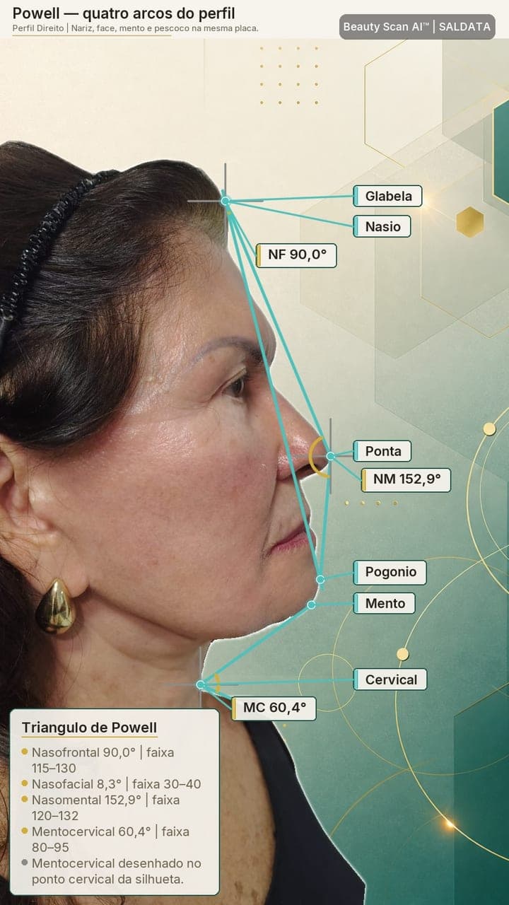 Quatro arcos de Powell: imagem técnica exportada do Beauty Scan AI